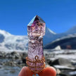 Copper Capped Amethyst Point Pendant Necklace