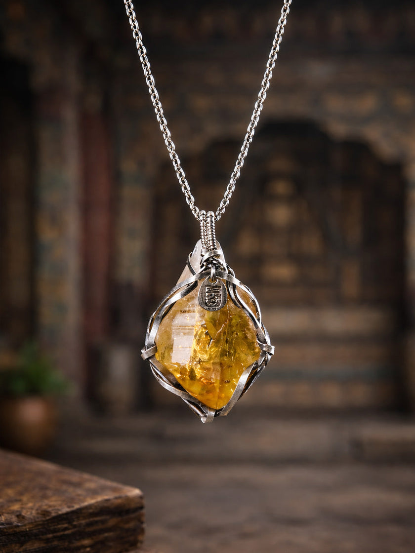 Stable Fortune Citrine Necklace Tshakirama Wealth Guardian
