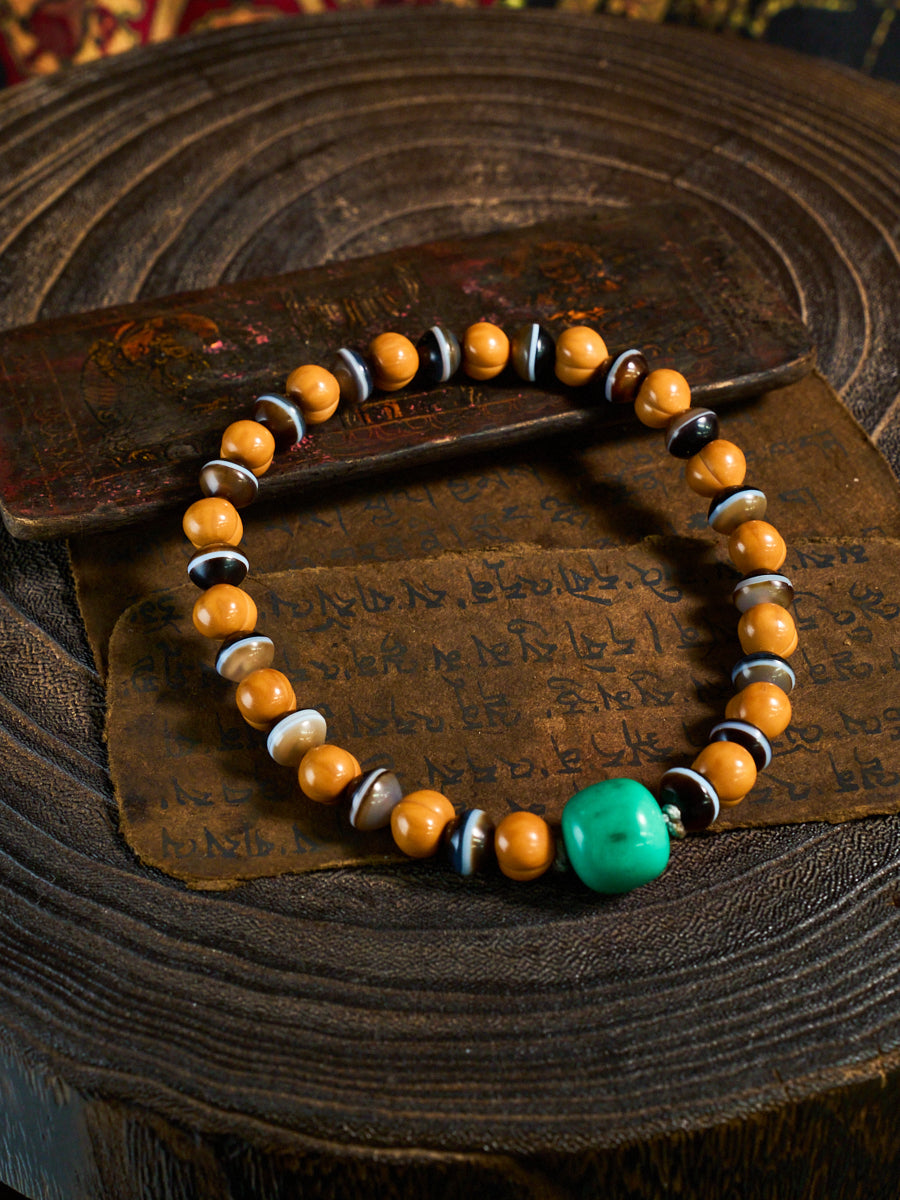 Serene Turquoise Mini Jingba Walnut Bracelet