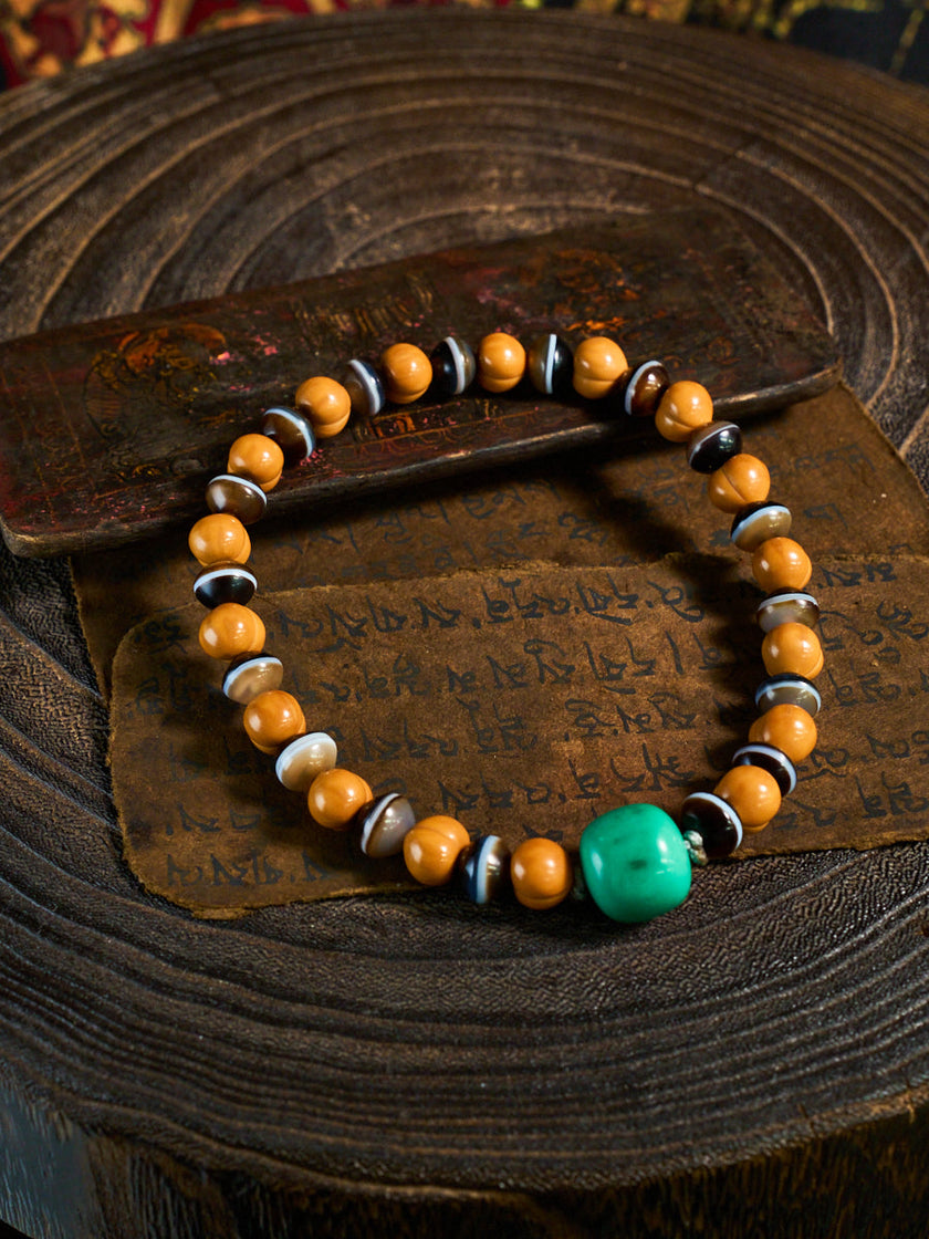 Serene Turquoise Mini Jingba Walnut Bracelet
