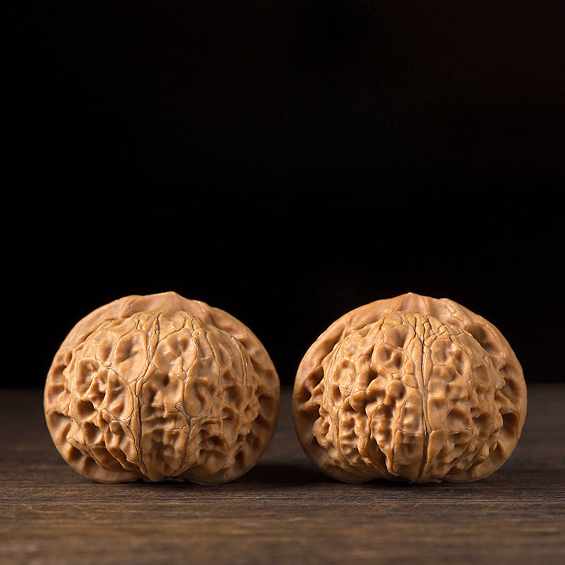 Premium “Lion Head” Chinese Wenwan Walnut Pair — Stress Relief. Hand Therapy. Meditation. Natural Patina