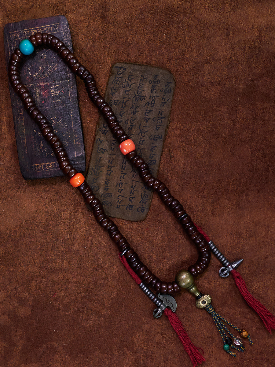 Ancient Bodhi Root Turquoise Ritual Bracelet