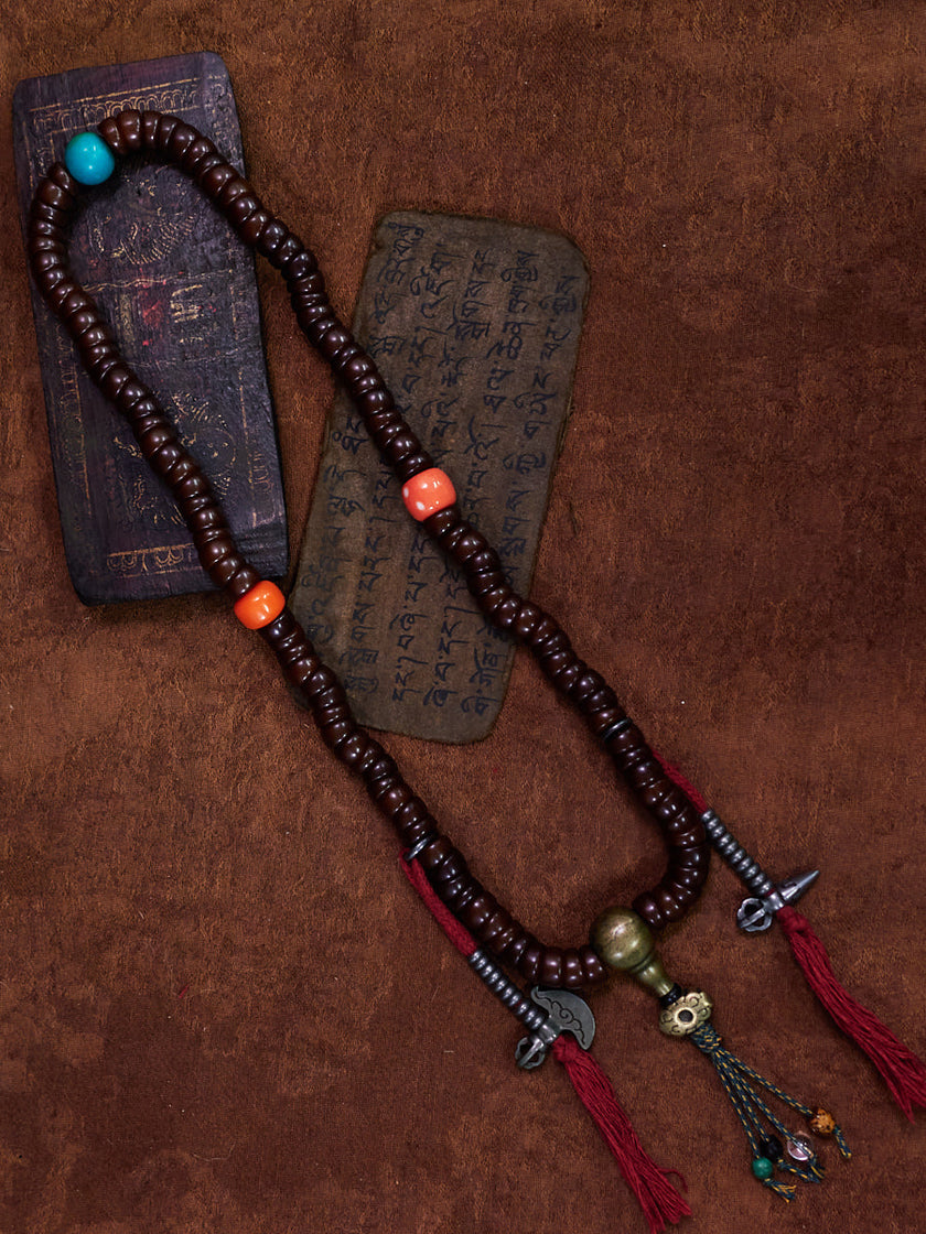 Ancient Bodhi Root Turquoise Ritual Bracelet