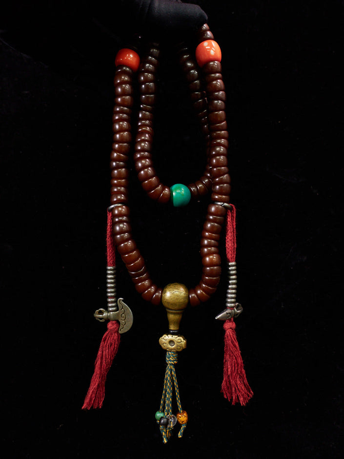 Ancient Bodhi Root Turquoise Ritual Bracelet