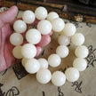 White Jade Round Bead Bodhi Bracelet