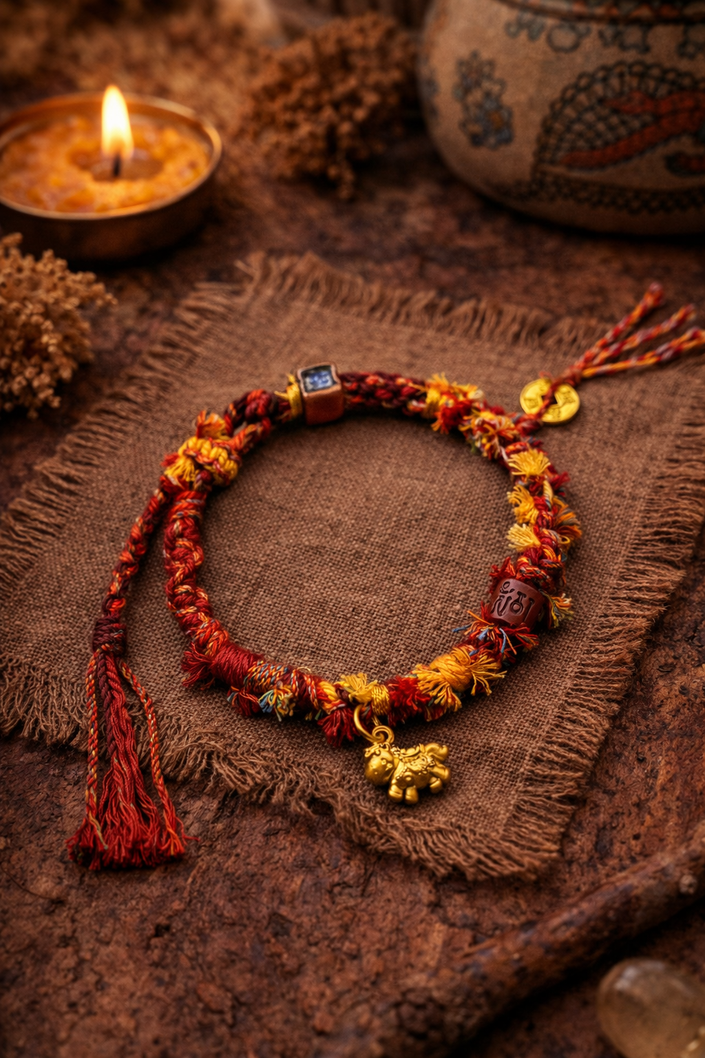 Fortune Blessing Tibetan Five-Color Cord Bracelet