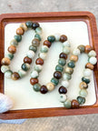 New Colorful Garlic Beads Bodhi Bracelet — Unique Marble Pattern. 14mm. One of a Kind.