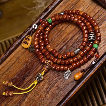 8×6mm Yak Bone 108 Beads Strength & Protection Mala
