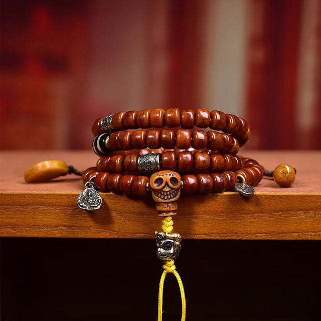 8×6mm Yak Bone 108 Beads Strength & Protection Mala