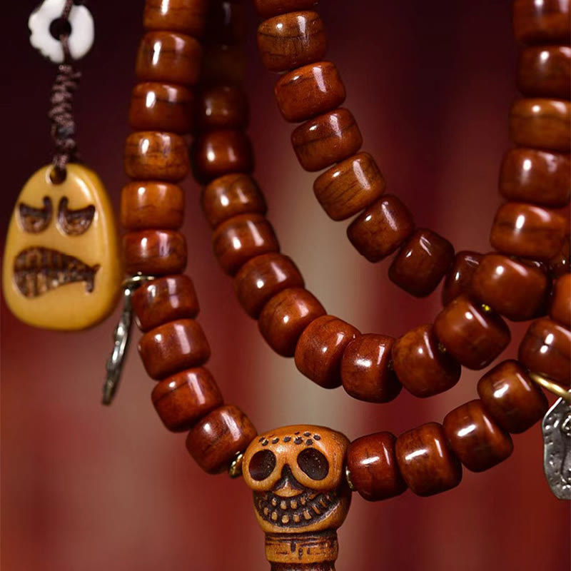 8×6mm Yak Bone 108 Beads Strength & Protection Mala