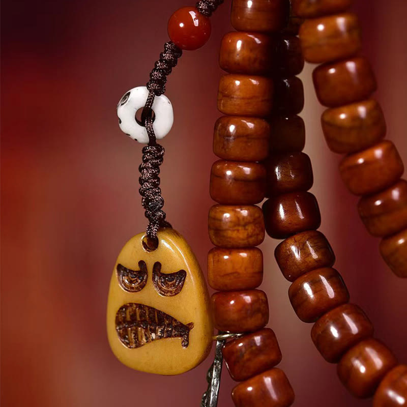 8×6mm Yak Bone 108 Beads Strength & Protection Mala
