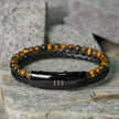 Tiger Eye Angel Numbers Double Wrap Leather Faith Bracelet