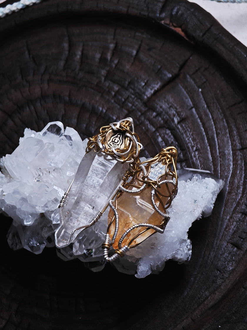 Seven Chakra Divine Clarity Necklace & Bracelet Clear Crystal