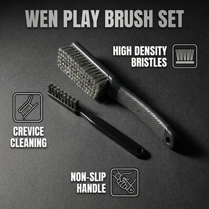 Professional Wenwan Walnut Wire Brush Set — Soft 304 Steel Polishing Brush & Single‑Row Hard Steel Cleaning Brush