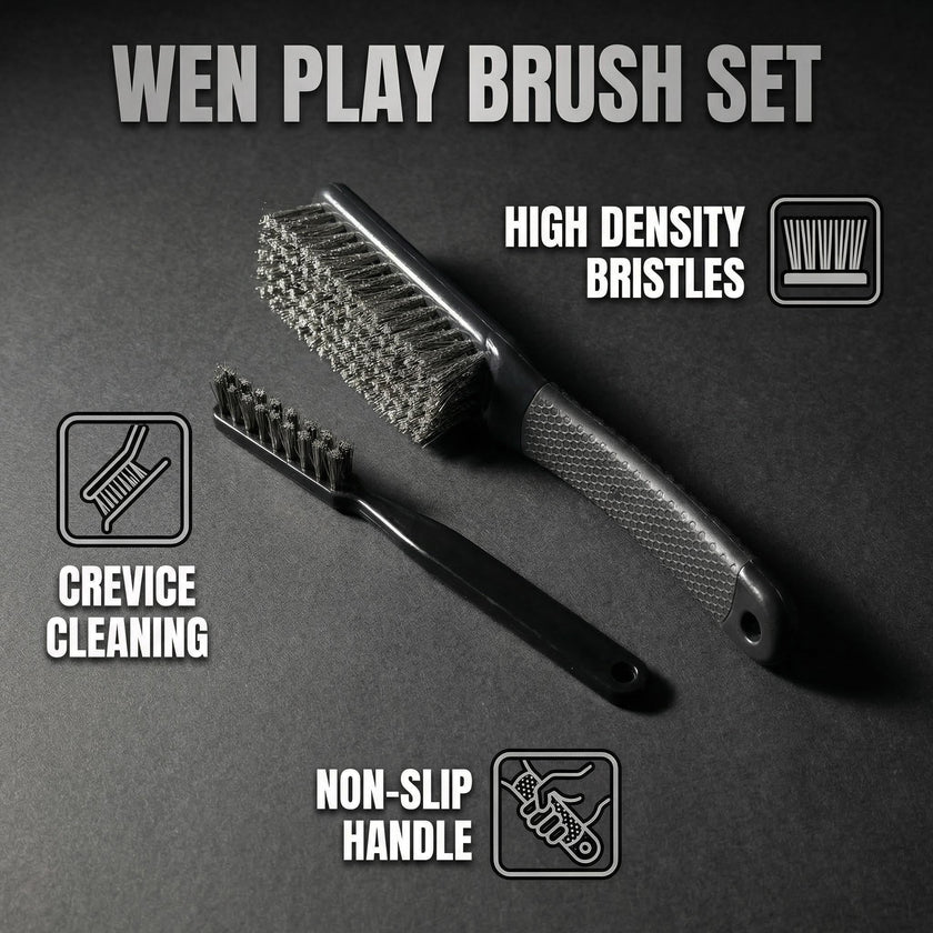 Professional Wenwan Walnut Wire Brush Set — Soft 304 Steel Polishing Brush & Single‑Row Hard Steel Cleaning Brush