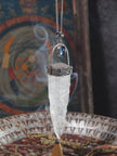 Arch Setting Raw Clear Quartz Aquamarine Sterling Silver Pendant