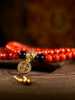 108 Red Agate Copper Mala Necklace