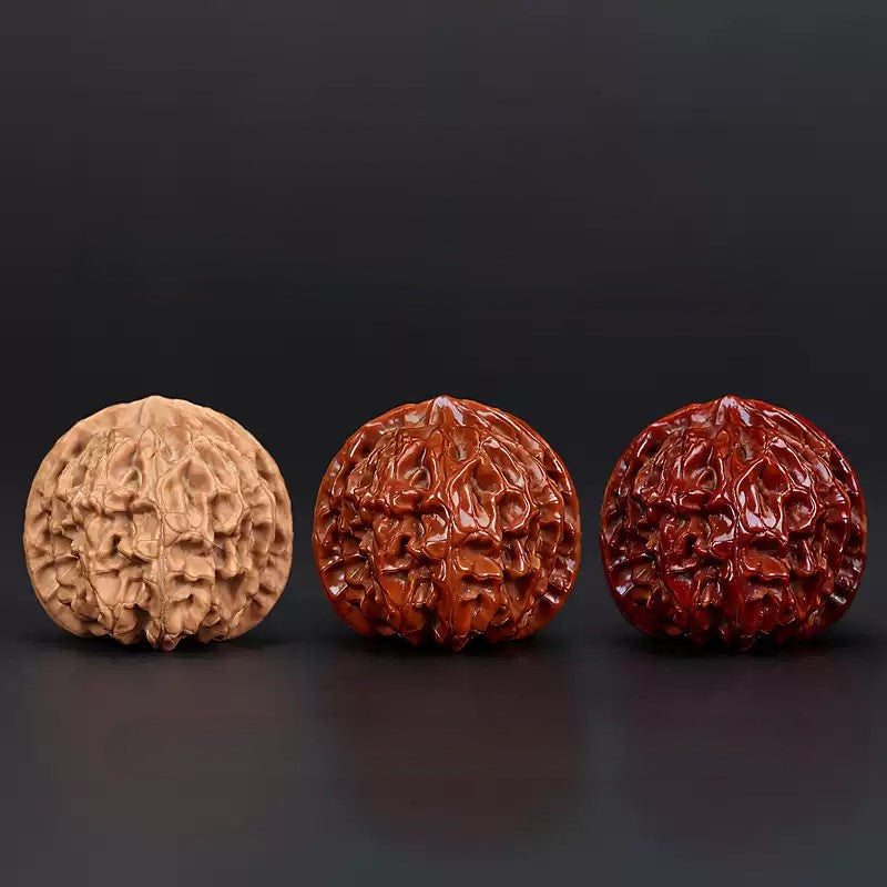 Premium Natural Color Chinese Wenwan Walnut Pair — Stress Relief. Meditation. Natural Patina.