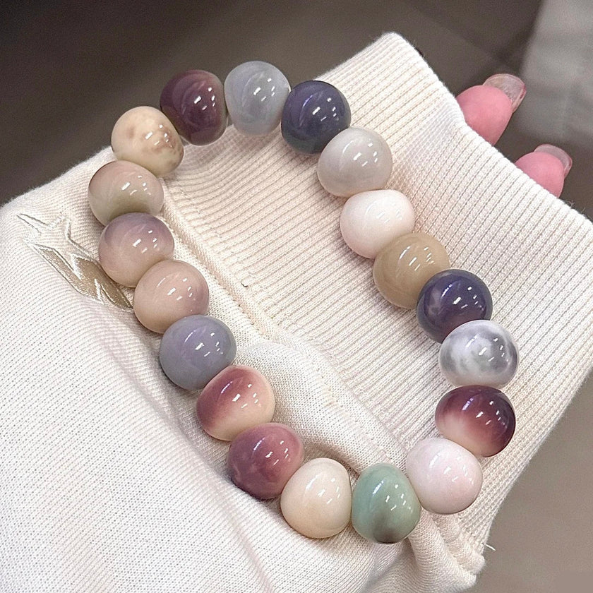 Drunken Grape · Garlic-Shaped Bodhi Bracelet — Deep Purple. Gentle Patience. Slow Beauty.