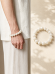 White Jade Round Bead Bodhi Bracelet