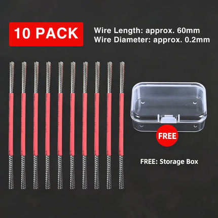 Precision 304 Stainless Steel Crevice Cleaning Wire Brushes — 10-Pack for Wenwan Maintenance