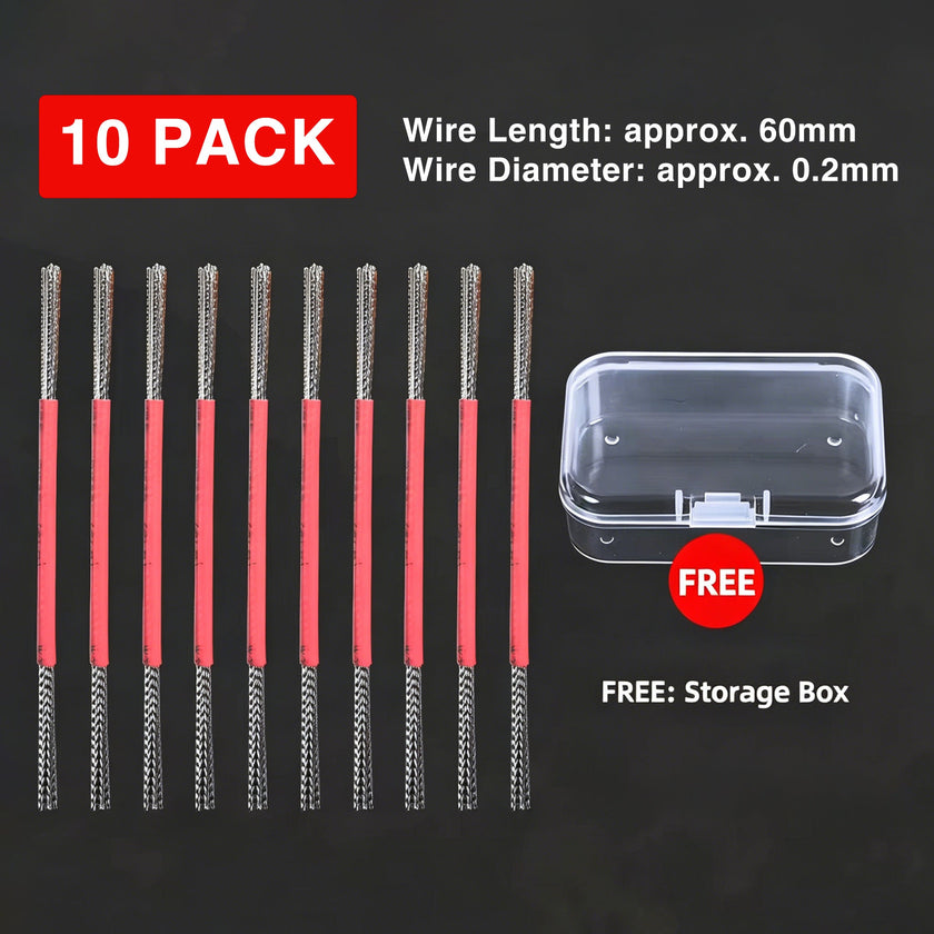 Precision 304 Stainless Steel Crevice Cleaning Wire Brushes — 10-Pack for Wenwan Maintenance