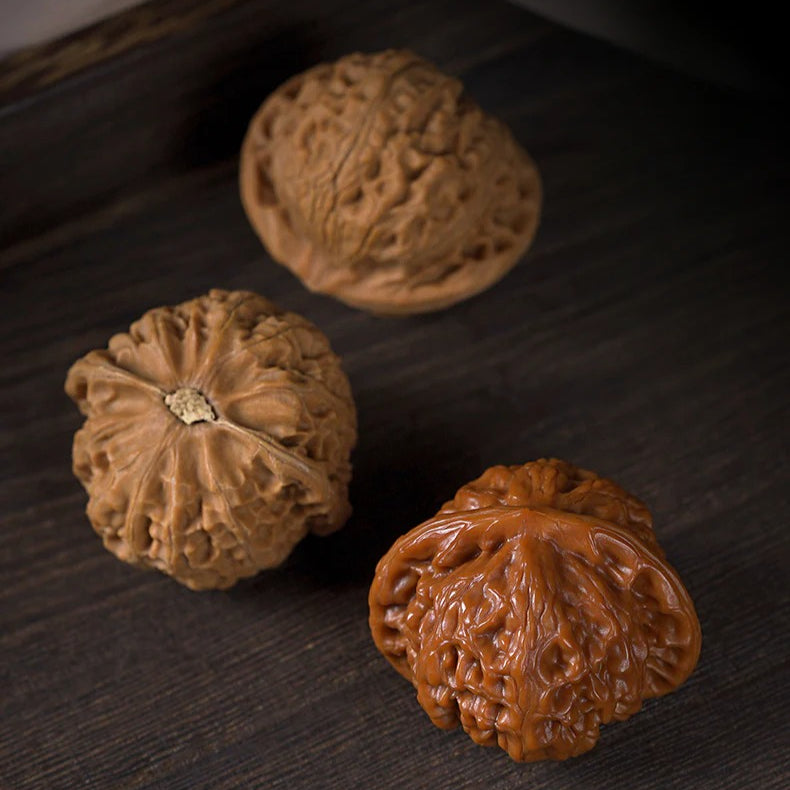 Premium “Lion Head” Chinese Wenwan Walnut Pair — Stress Relief. Hand Therapy. Meditation. Natural Patina