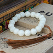 White Jade Round Bead Bodhi Bracelet