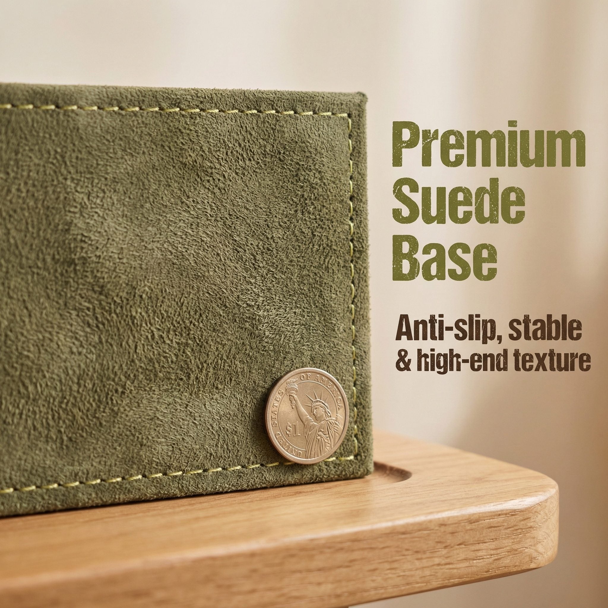 Dustproof Dual Walnut Showcase — High-Clarity Acrylic with Grey Suede Base