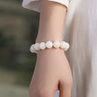 White Jade Round Bead Bodhi Bracelet
