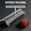 Professional Wenwan Walnut Wire Brush Set — Soft 304 Steel Polishing Brush & Single‑Row Hard Steel Cleaning Brush