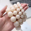 White Jade Round Bead Bodhi Bracelet