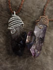 Copper Capped Amethyst Point Pendant Necklace