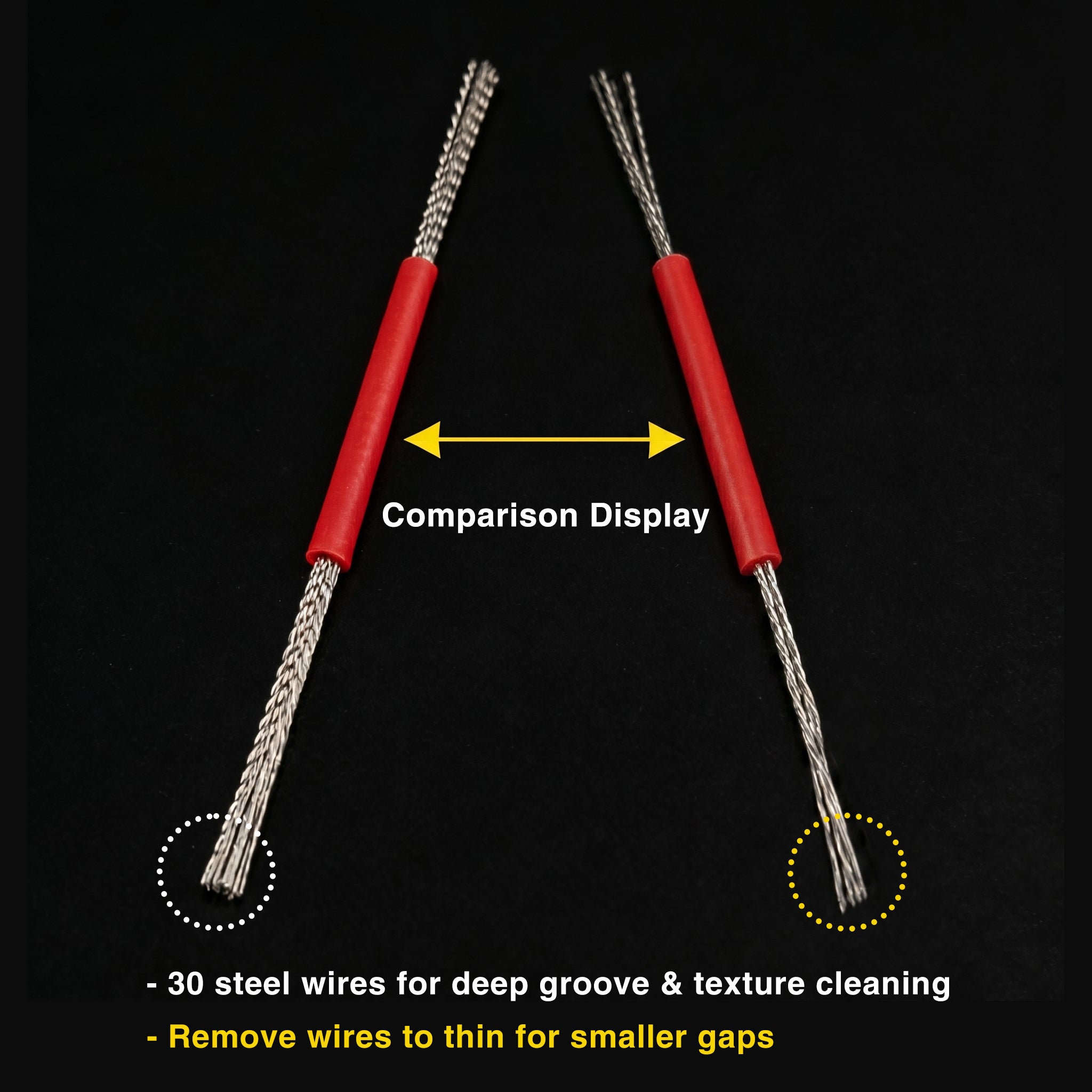 Precision 304 Stainless Steel Crevice Cleaning Wire Brushes — 10-Pack for Wenwan Maintenance