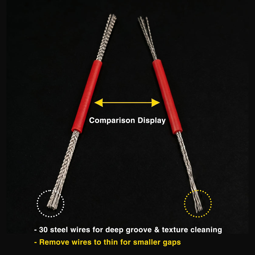 Precision 304 Stainless Steel Crevice Cleaning Wire Brushes — 10-Pack for Wenwan Maintenance