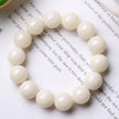 White Jade Round Bead Bodhi Bracelet