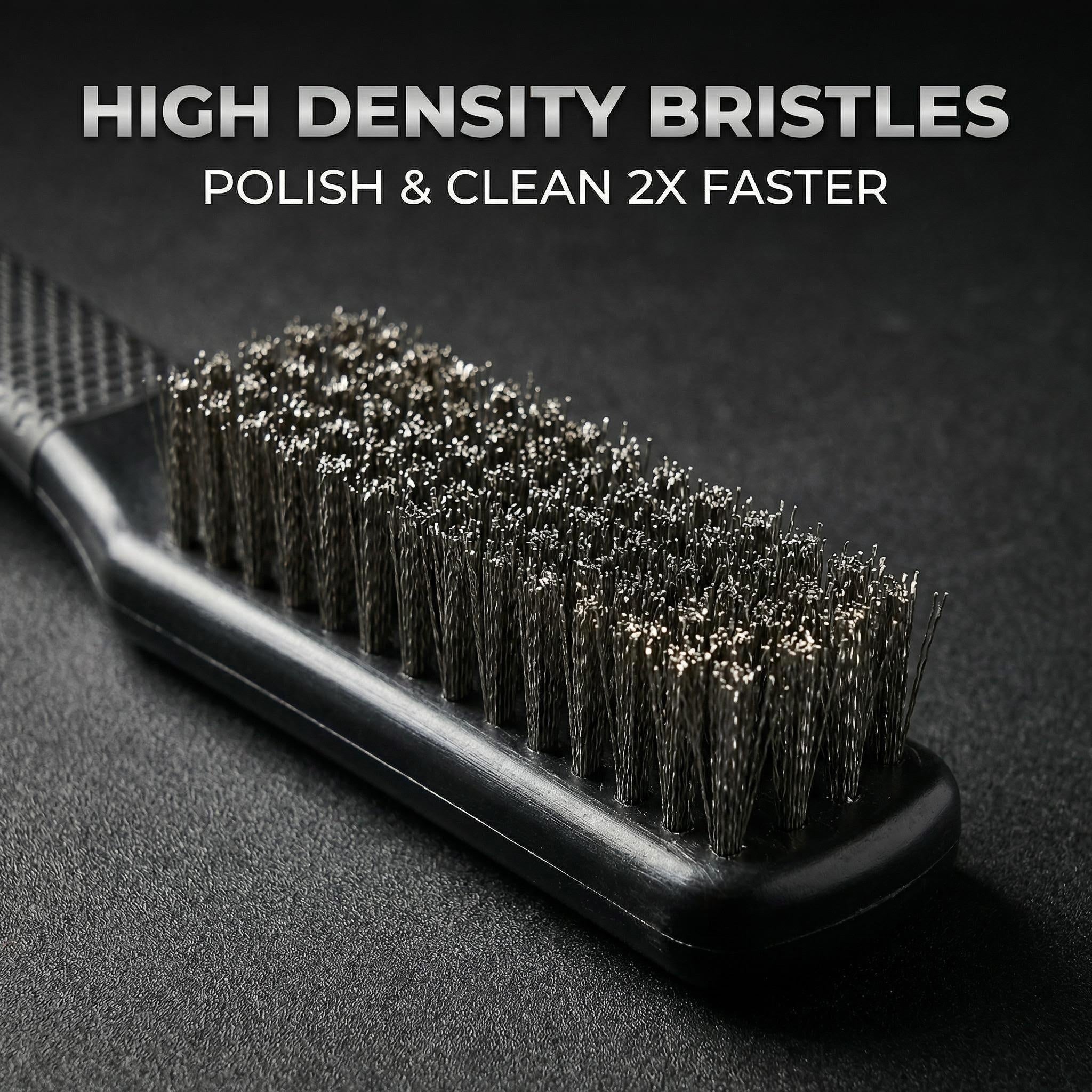 Professional Wenwan Walnut Wire Brush Set — Soft 304 Steel Polishing Brush & Single‑Row Hard Steel Cleaning Brush