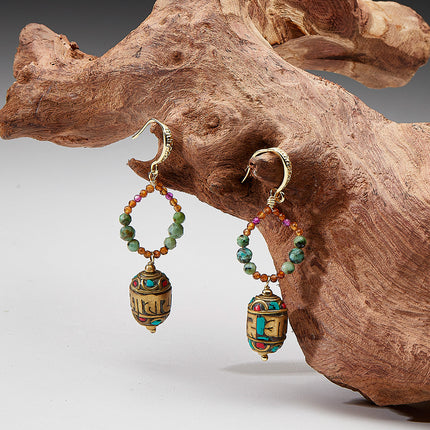 lucky Energy Tibetan Turquoise Earrings