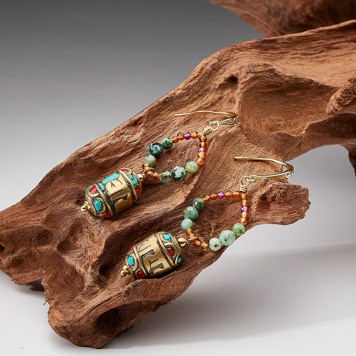 lucky Energy Tibetan Turquoise Earrings