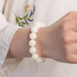 White Jade Round Bead Bodhi Bracelet