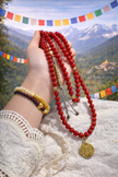 Fortune Flame 108 Nanhong Agate Tibetan Mala Bracelet