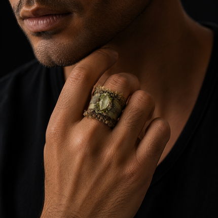 Nature's Embrace Healing Clear Quartz Woven Ring