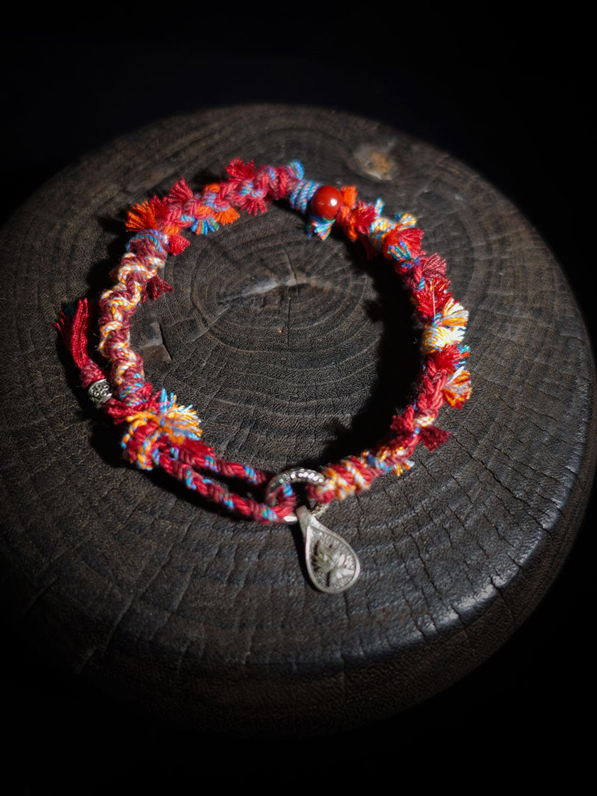Tibetan Love Bracelet - Handwoven Cotton Wristband with Vibrant Energy