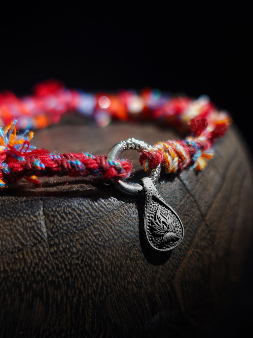 Tibetan Love Bracelet - Handwoven Cotton Wristband with Vibrant Energy