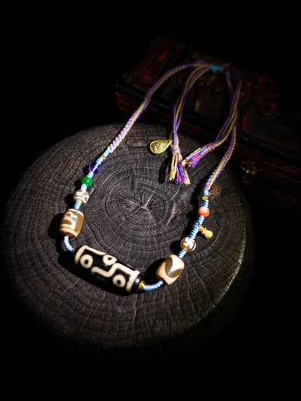 Fortune Nine-Eyed Dzi Necklace