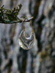 Clear Quartz Disc Drop Sterling Silver Earrings