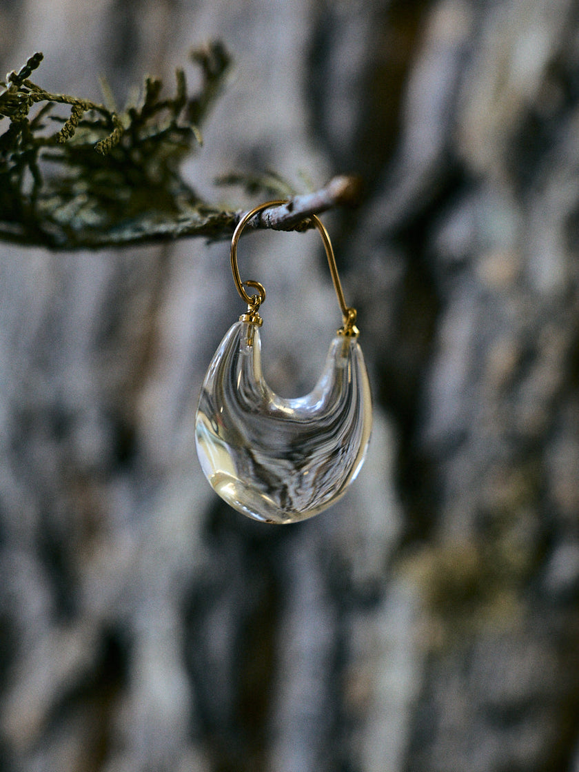 Clear Quartz Disc Drop Sterling Silver Earrings