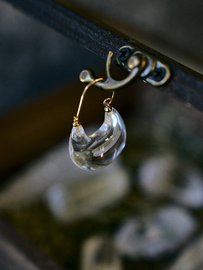 Clear Quartz Disc Drop Sterling Silver Earrings