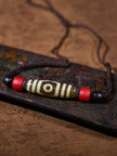Three-Eyed Dzi Bead Necklace – Tibetan Symbol of Protection & Spiritual Balance