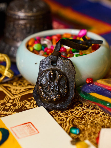 Thokcha Bronze Pendant with Gemstone Cord